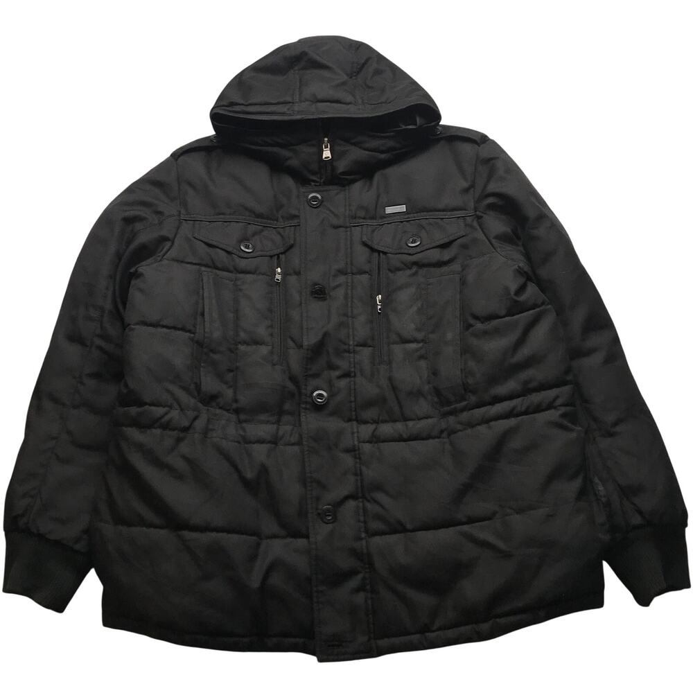 Vintage Sean John Giii Apparel Quilted Jacket Hooded Mens Xxl Zip Black
